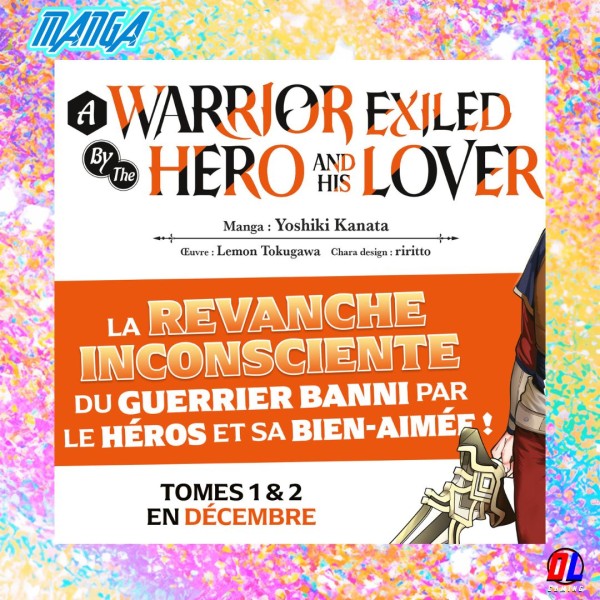 A Warrior Exiled by the Hero and His Lover, une nouvelle licence à paraître chez Meian 