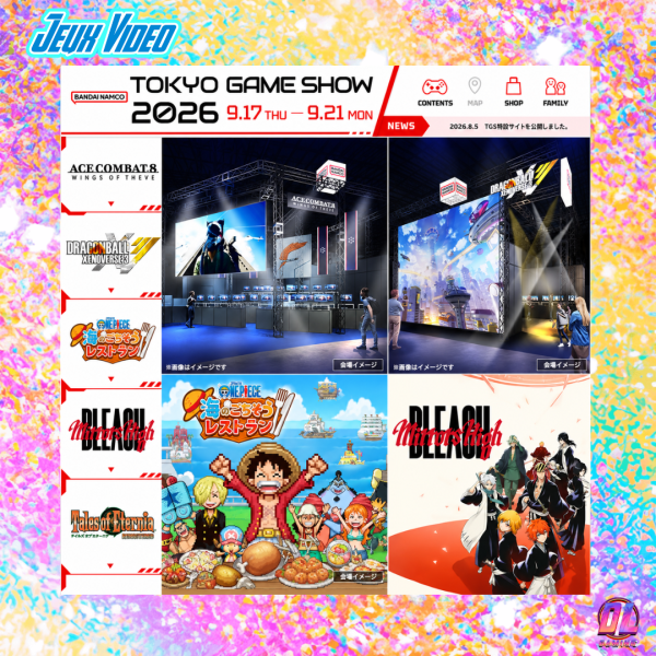 Bandai Namco dévoile son line-up du Tokyo Game Show 2026 : Ace Combat 8, Dragon Ball Xenoverse 3 et Tales of Eternia Remastered en vedette