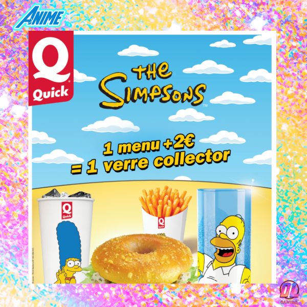 Quick lance un menu inédit inspiré des Simpson avec trois Donut Burgers et cinq verres collectors