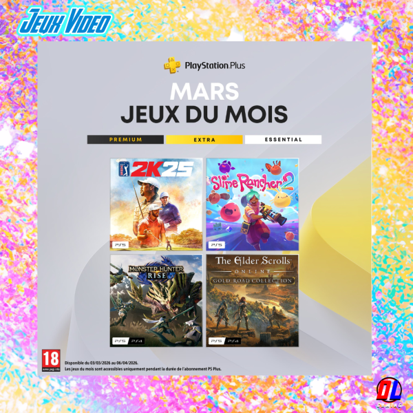 PlayStation Plus de Mars 2026